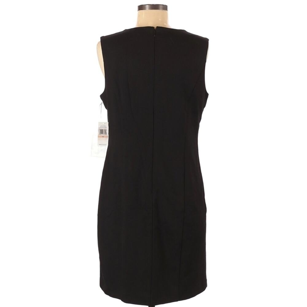 1.STATE faux suede lace-up bodycon above the knee dress rich black Size 12 NEW - Picture 2 of 6